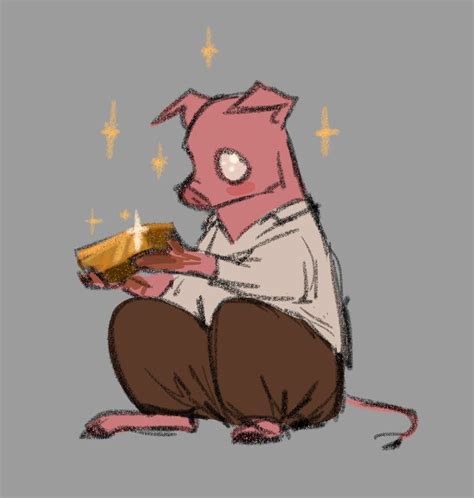 a drawing of a rat holding a piece of cake