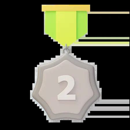 Second Place Silver Medal 3D Icon download in PNG, OBJ or Blend format