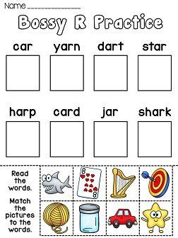 Bossy R Worksheets (9 fun worksheets for R controlled vowels) | Word family worksheets, Word ...