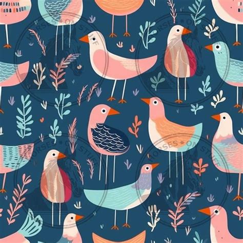 8 Colorful Pastel Bird Patterns, Wallpaper, Seamless Pattern for Paper, Fabric and Crafts ...