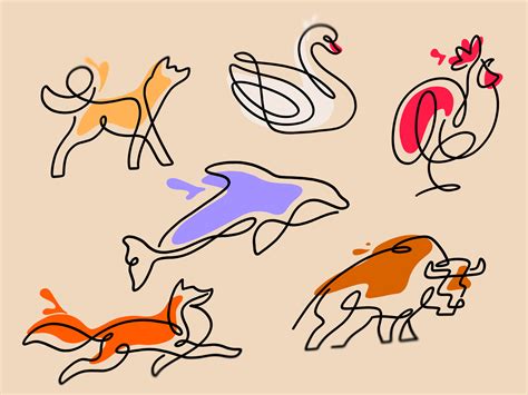 Line Art Animals by tubik.arts on Dribbble