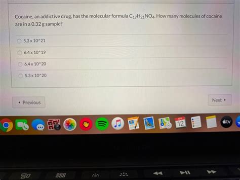 (Get Answer) - Cocaine, an addictive drug, has the molecular formula C17H21NO4....| Transtutors