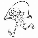 Girl And Jump Rope Coloring Stock Vector  Illustration Of Kids Icon sketch template
