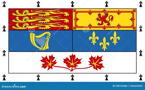 Top View of Flag of Royal Standard of Members of the Canadian Royal ...