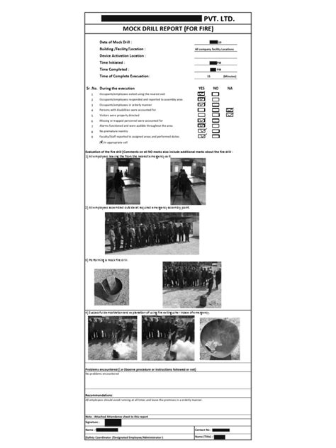 Mock Drill Report Format | Prevention | Safety