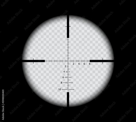 Military sniper scope with crosshair sight view of gun target, vector ...