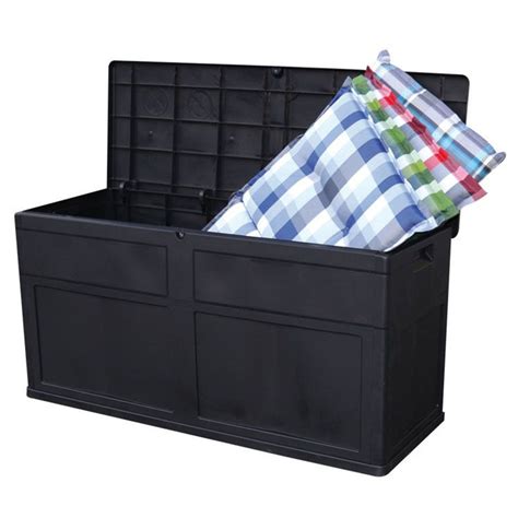 Toomax Black Plastic Indoor Outdoor Garden Storage Chest Cushion Box ...