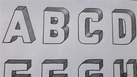 3D Drawing Letter A to Z | How to Draw Capital Alphabet Lettering A-Z Easy Simple for Beginners