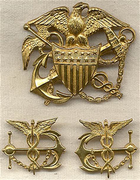 WWI US Public Health Service Officer's Cap Badge and Collar Insignia ...