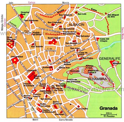 Granada Map - Tourist Attractions | Southern Spain In 2019 | Tourist ...