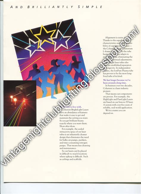 Vintage Night Club Lighting: Coherent Laser Catalogues