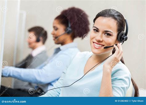 Smiling Female Customer Service Agent in Office Stock Photo - Image of ...