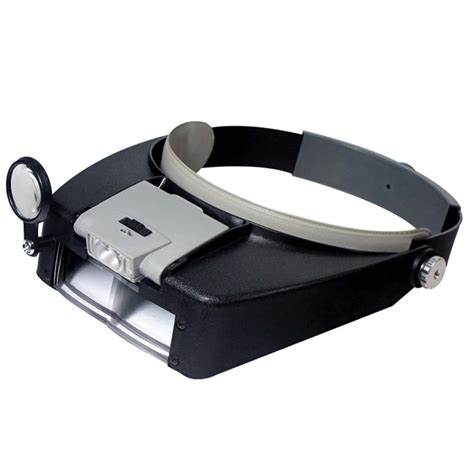 2 LED Light Dual Lens Magnifier Loupe Glasses Head Band Watchmaker ...