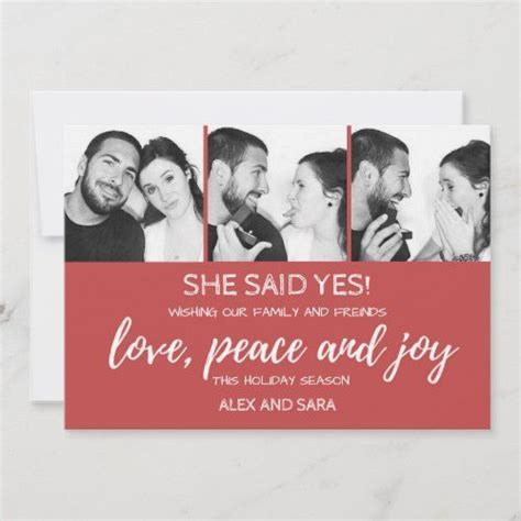 Christmas Card Engagement Announcement | Zazzle | Engagement ...