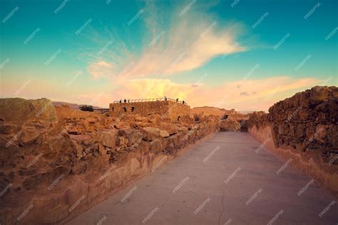 Premium Photo | Sunrise over masada fortress israel