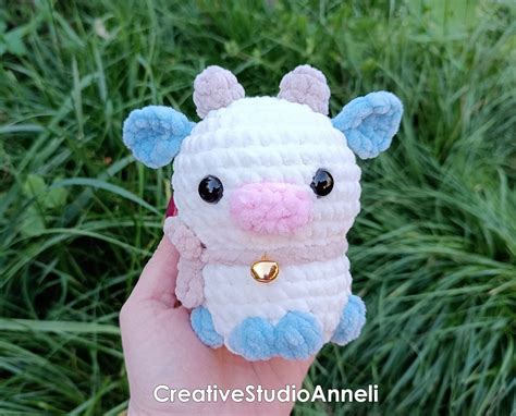 Crochet Cow Plushie/mini Cow/ Strawberry Cow Plushie/ Kawaii Cow Plush/ Chubby Milky Cow ...