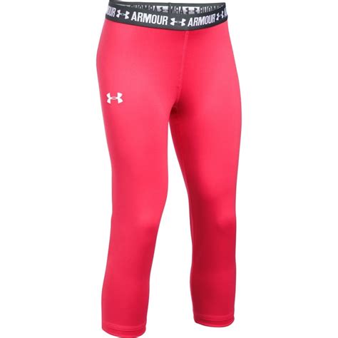 Under Armour Girls HeatGear Armour Solid Capri in Gala | Excell Sports UK