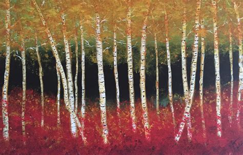 Birch Tree Forest by Joan Adam (Oil Painting) | American Artwork