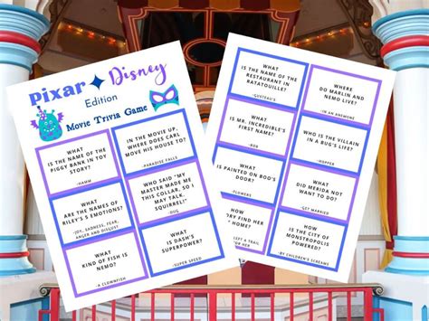 FREE Disney Pixar Trivia Game Printable for Kids and Grown Ups