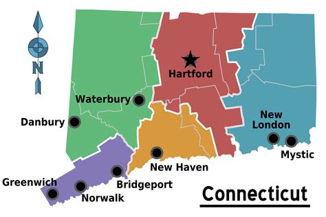 Map of Connecticut Regions • Mapsof.net