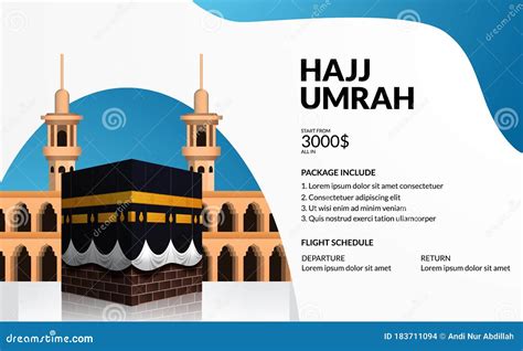 Hajj Or Umrah Brochure Template Cartoon Vector | CartoonDealer.com #157629675