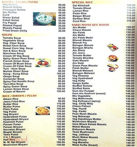 Menu of M. M. Restaurant, Pune University, Pune | Dineout discovery