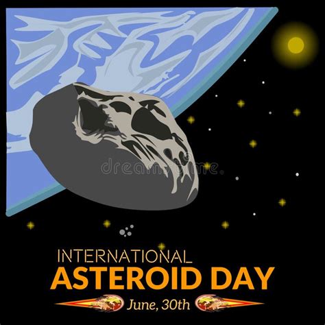 Asteroid Day Illustration Vector Stock Vector - Illustration of ...