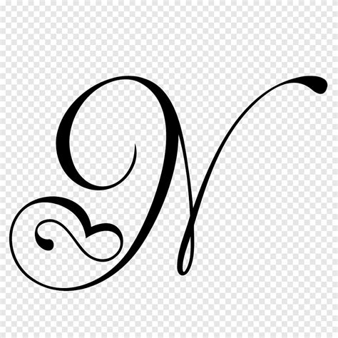 Letter N Cursive, white, text png | PNGEgg