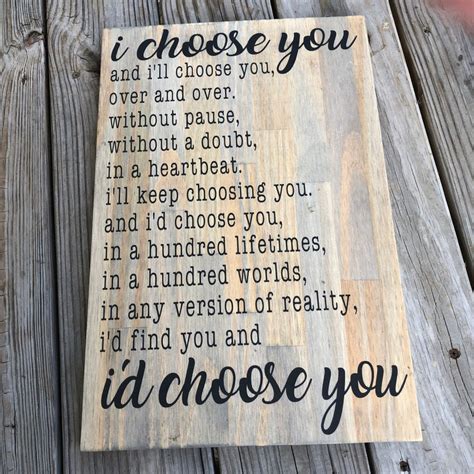 I Chose You I'd Choose You I Choose You Quote - Etsy