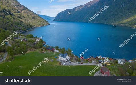 Aerial shot of Arnafjord at Sognefjord in Norway #Ad , #AD, #shot#Aerial#Arnafjord#Norway ...