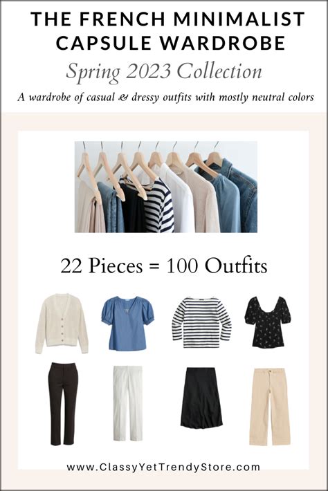 The French Minimalist Capsule Wardrobe - Spring 2023 Collection ...