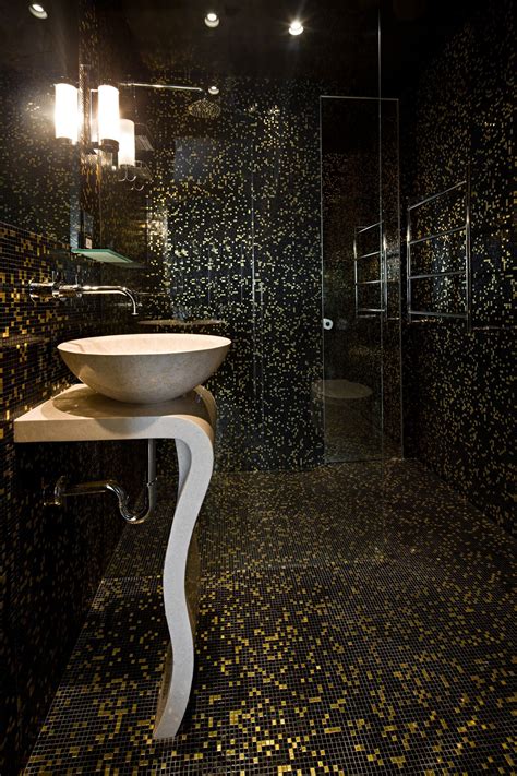 Black And Gold Bathroom Tiles - MAXIPX