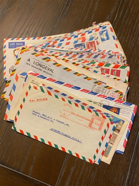 Vintage Used Air Mail Envelopes Postal Covers from the 70s | Etsy