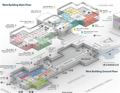 National Gallery of Art illustrated model on Behance in 2020 | Westminster map, National gallery ...