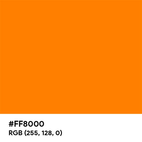 Pure Orange color hex code is #FF8000