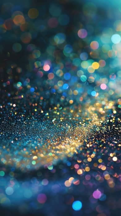 blue and gold glitter background, sparkling lights wallpaper, shiny bokeh texture, abstract ...