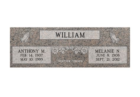 MF01 Flat Double Grave Marker Headstone 36"x12"x4" P1SWN