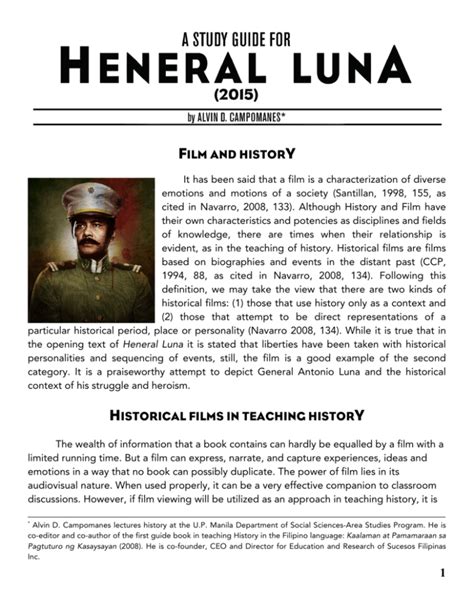 Study Guide - Heneral Luna The Movie