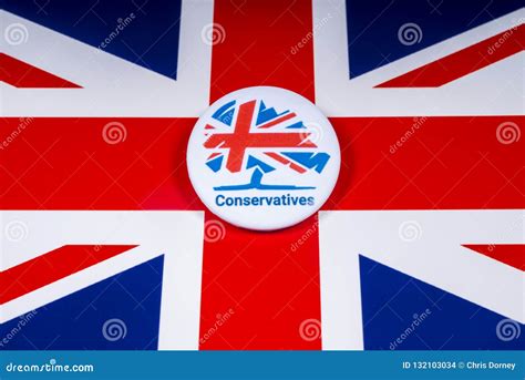 Conservative Party Badge Over the UK Flag Editorial Stock Image - Image of ballot, house: 132103034