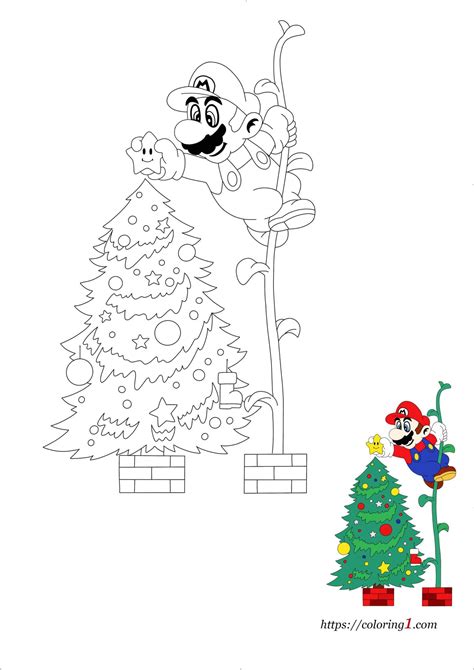 Mario Christmas Coloring Pages - 2 Free Coloring Sheets (2021)