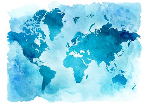 Watercolor world map vector 02 free download