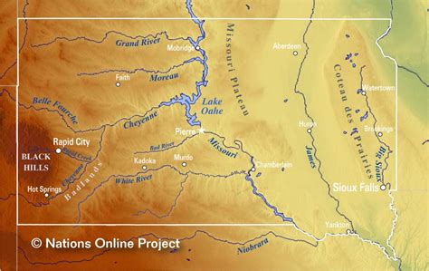 Map of the State of South Dakota, USA - Nations Online Project