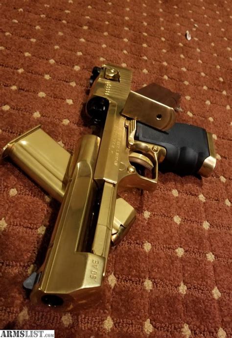 ARMSLIST - For Sale: Desert Eagle 50 Cal Titanium Gold Extra Clip included