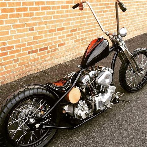 Harley Davidson Shovelhead chopper with chainside rear brake | Bobber motorcycle, Custom bobber ...