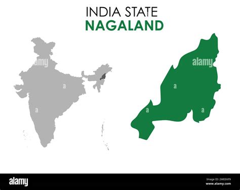 Nagaland map of Indian state. Nagaland map vector illustration. Nagaland map on white background ...