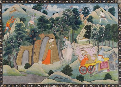 Ravana's Abduction of Sita folio from a Ramayana Series Painting by Anonymous | Fine Art America