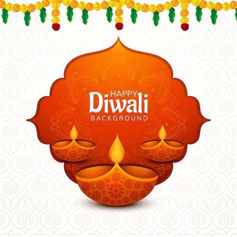 Free Vector | Indian Religious Festival Diwali Background with Lamps