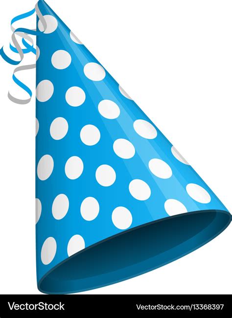 Blue party hat Royalty Free Vector Image - VectorStock