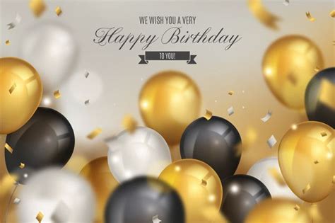 Free Vector | Elegant birthday background with realistic balloons