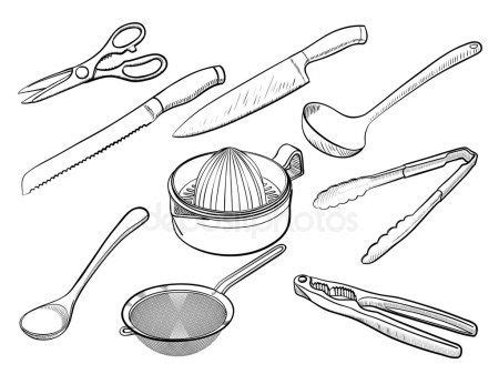 Kitchen Tool Utensil Equipment Doodle Drawing Sketch — Stock Vector © leremy #7415435 | Doodle ...